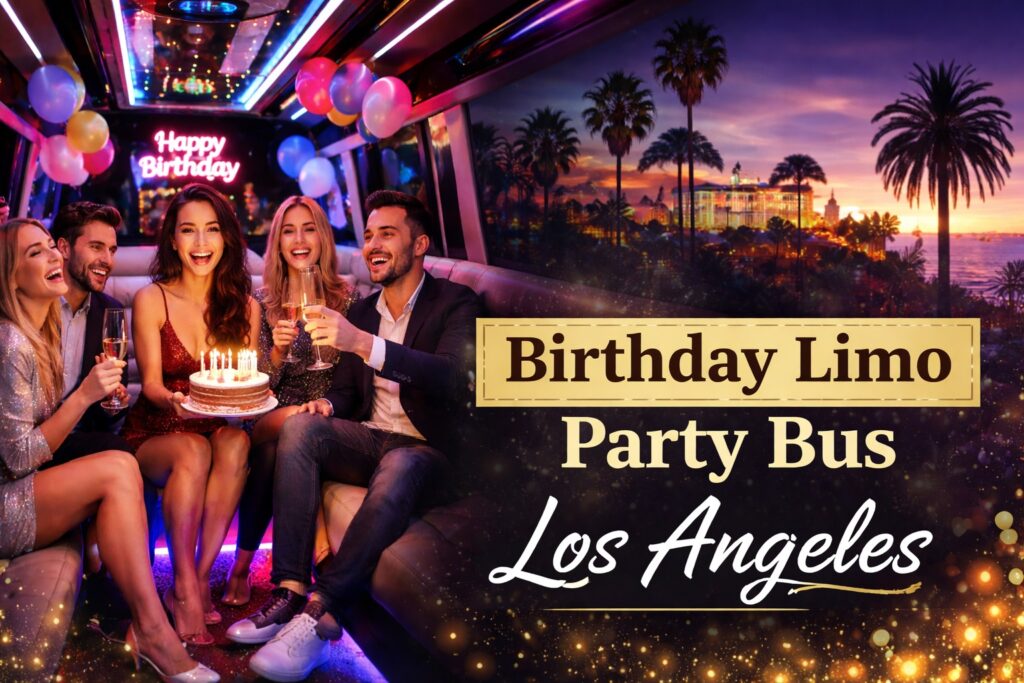 Birthday party bus Los Angeles luxury limo service by Allstars Worldwide Limousine